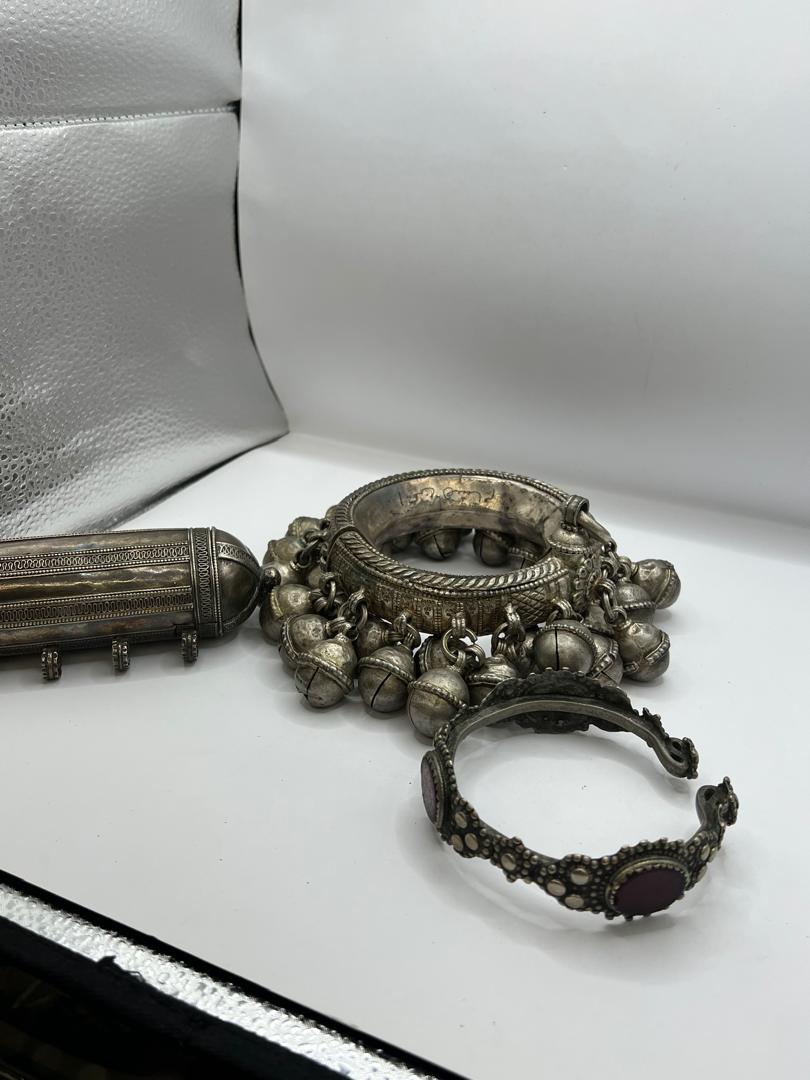 Bracelet and anklet, old Yemeni silver