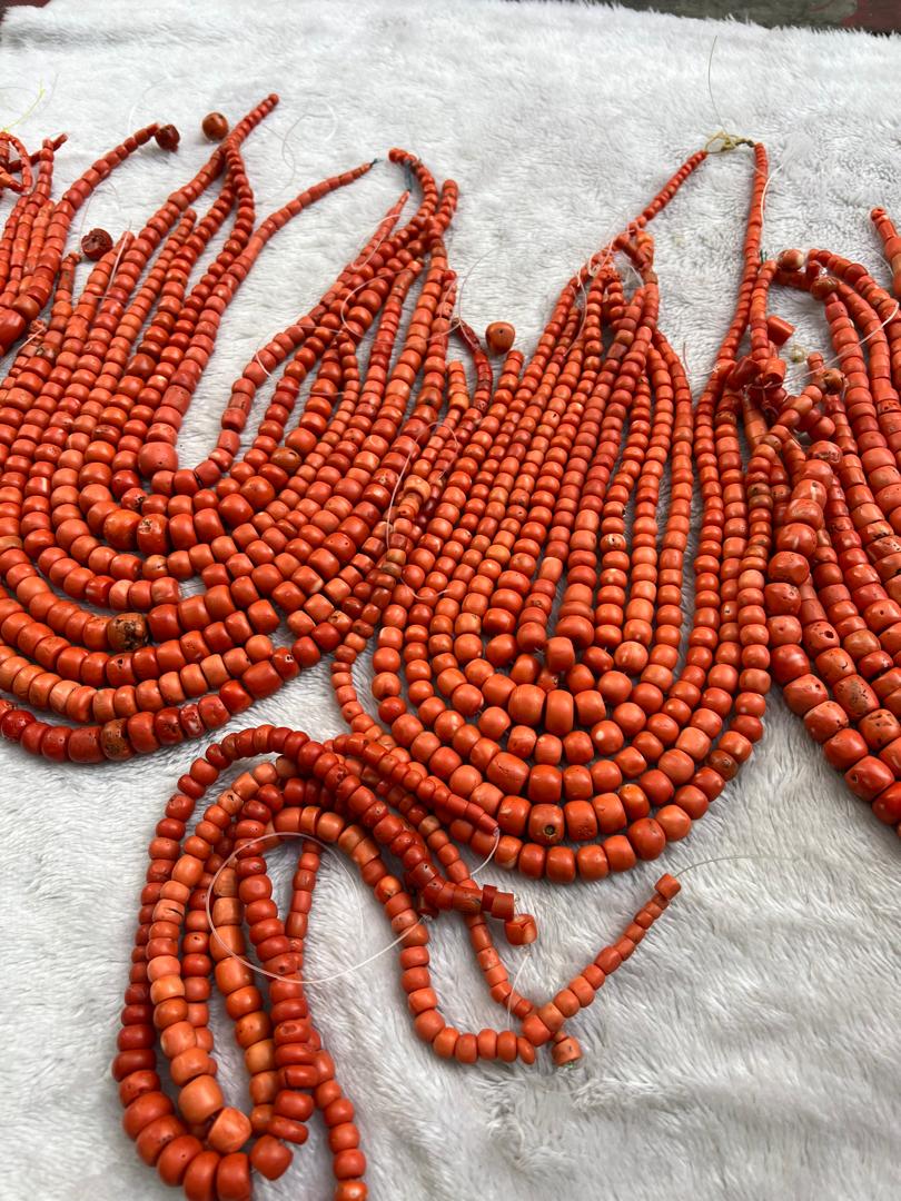 Necklaces of red coral